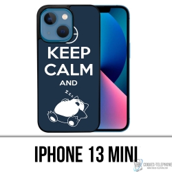 Coque iPhone 13 Mini - Pokémon Ronflex Keep Calm