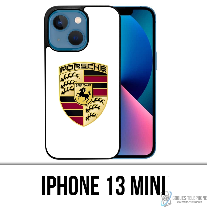 Funda para iPhone 13 Mini - Logo Porsche Blanco