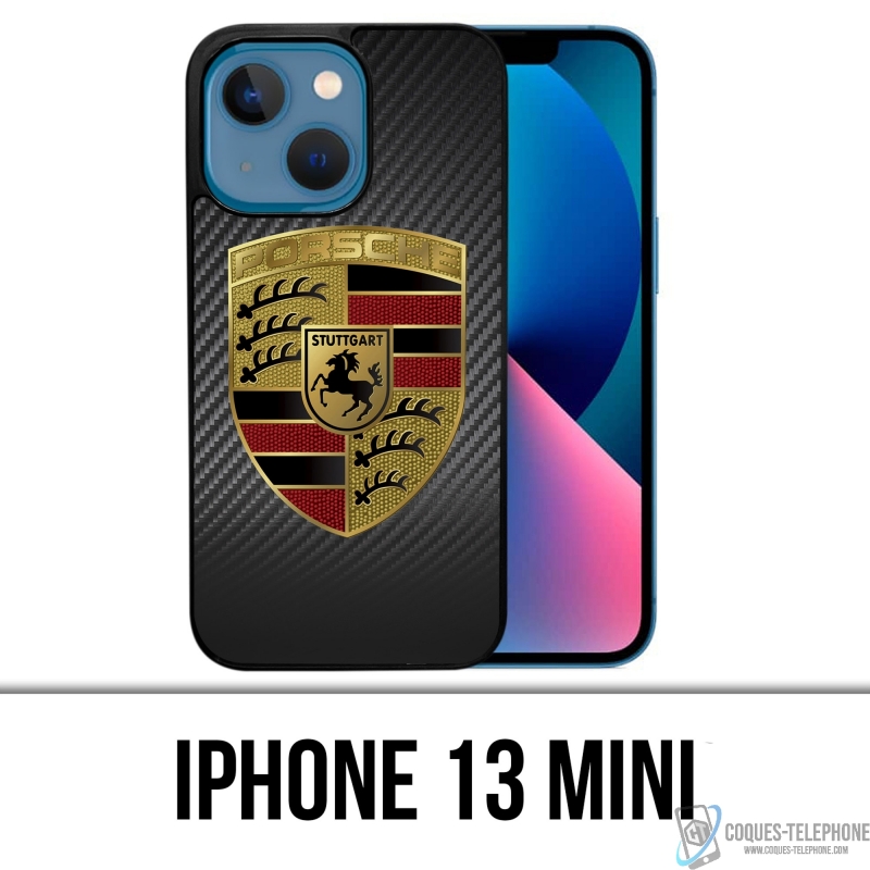 Custodia per iPhone 13 Mini - Porsche Logo Carbon