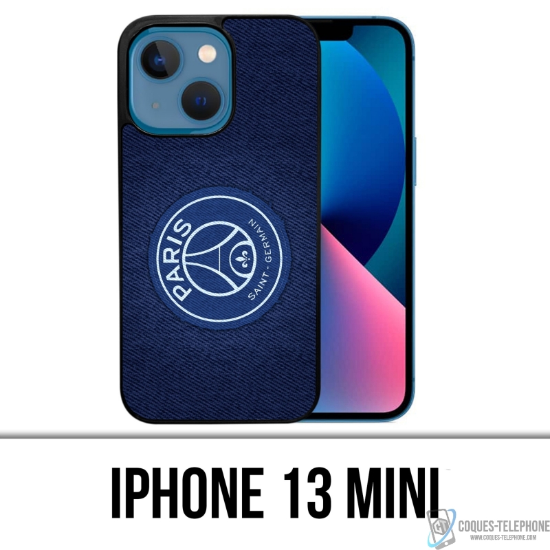 Coque iPhone 13 Mini - Psg Minimalist Fond Bleu