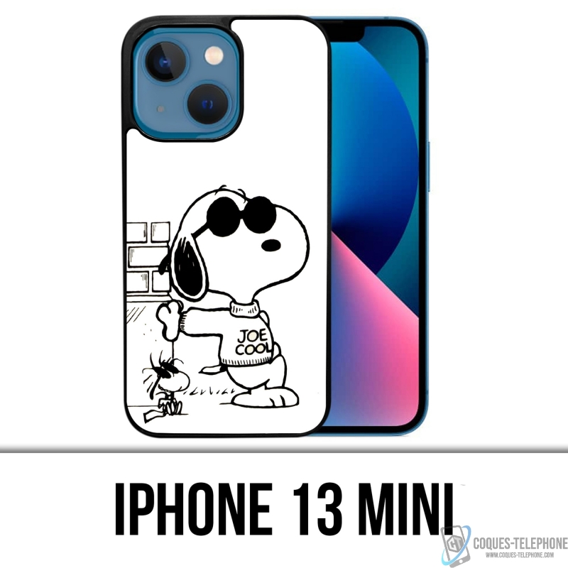 Coque iPhone 13 Mini - Snoopy Noir Blanc