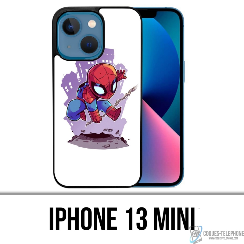Custodia Mini per iPhone 13 - Cartoon Spiderman