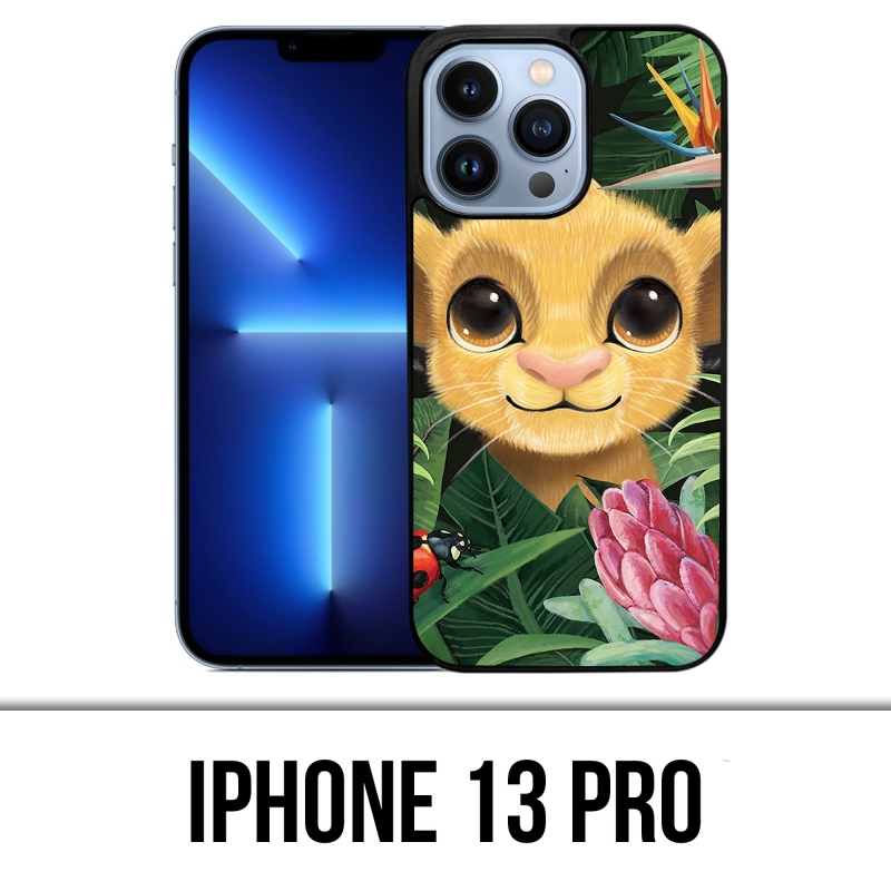 Custodia per iPhone 13 Pro - Disney Simba Baby Leaves