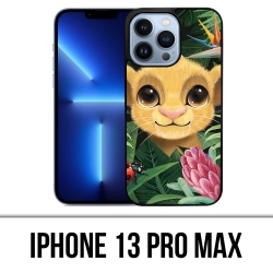 Coque iPhone 13 Pro Max - Disney Simba Bebe Feuilles