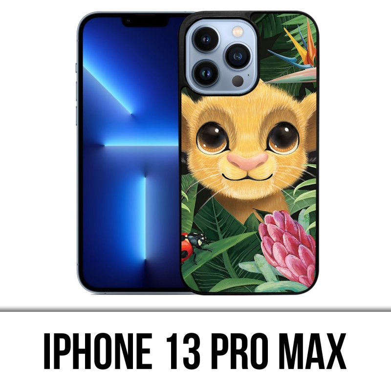 Custodia per iPhone 13 Pro Max - Disney Simba Baby Leaves