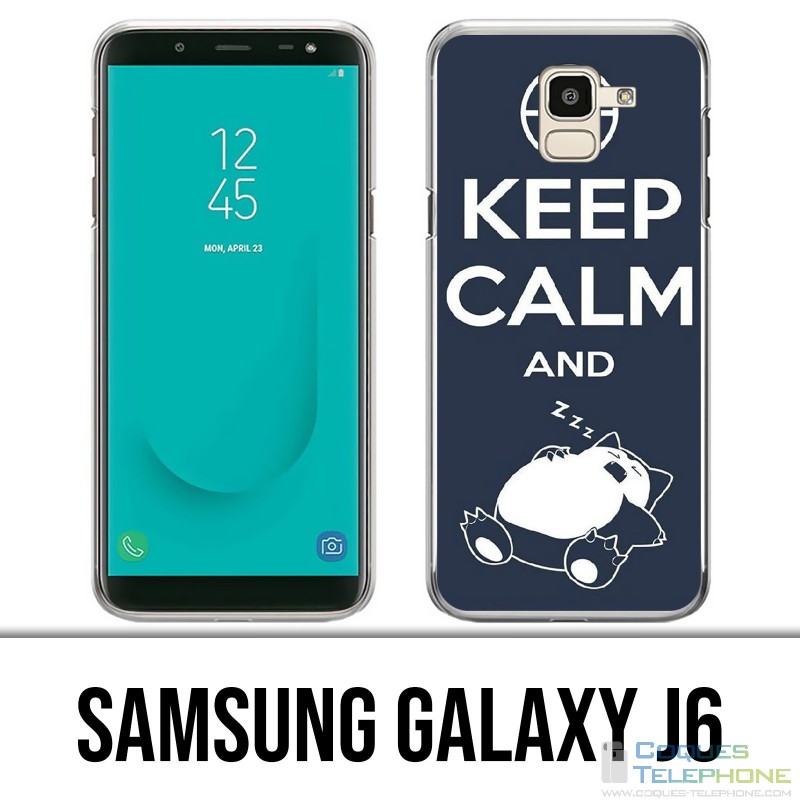 Coque Samsung Galaxy J6 - Pokémon Ronflex Keep Calm