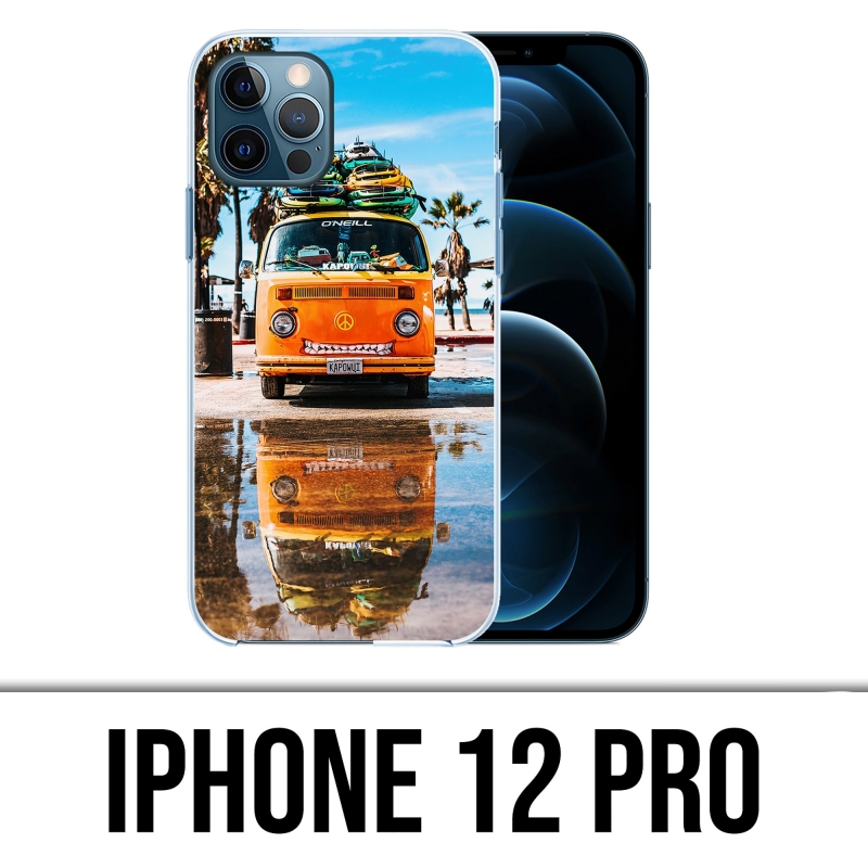 Coque iPhone 12 Pro - Combi VW Plage Surf