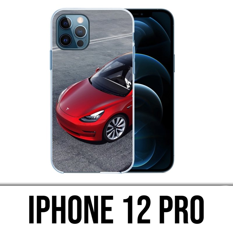 Custodia per iPhone 12 Pro - Tesla Model 3 Rossa