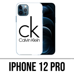 Custodia per iPhone 12 Pro - Logo Calvin Klein bianco