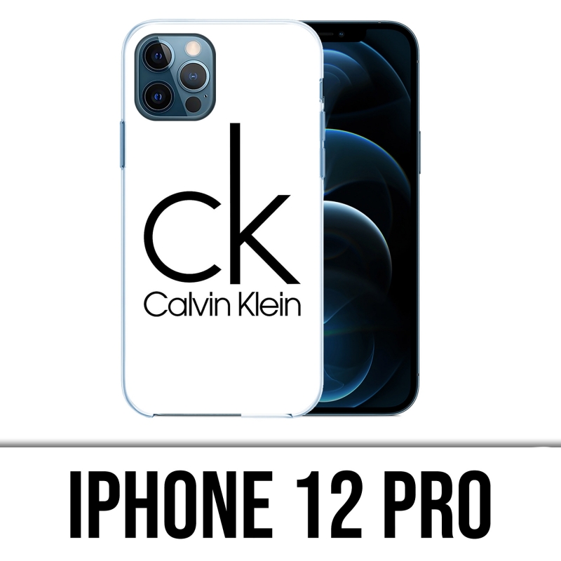 Coque iPhone 12 Pro - Calvin Klein Logo Blanc