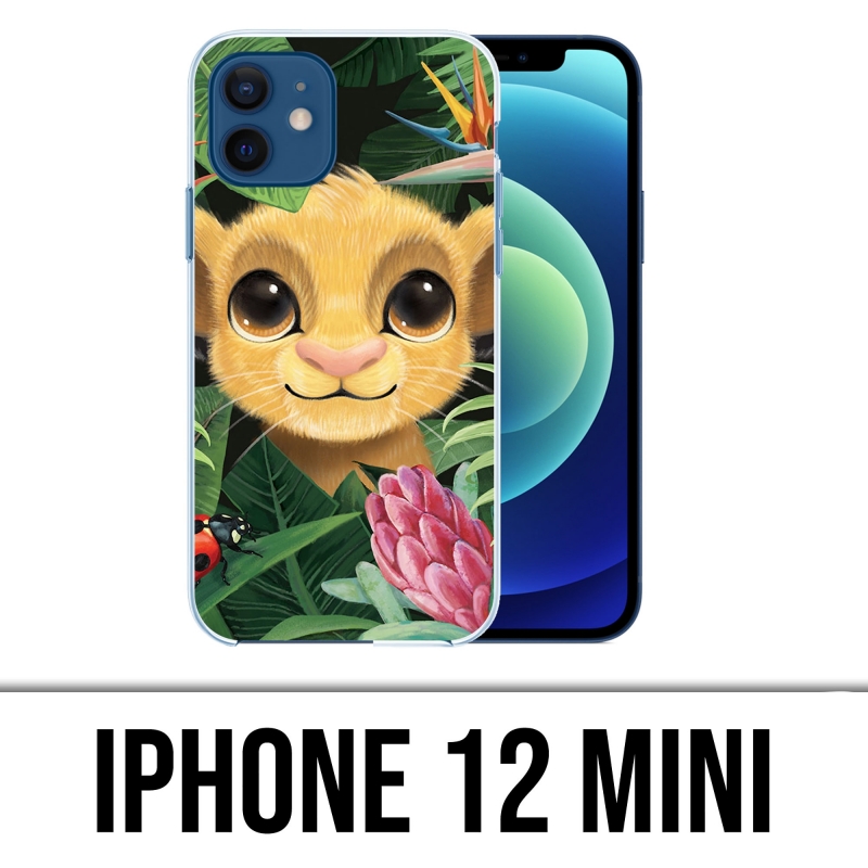 Mini funda para iPhone 12 - Disney Simba Baby Leaves