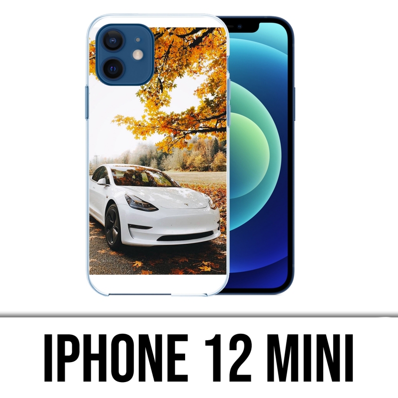 Coque iPhone 12 mini - Tesla Automne