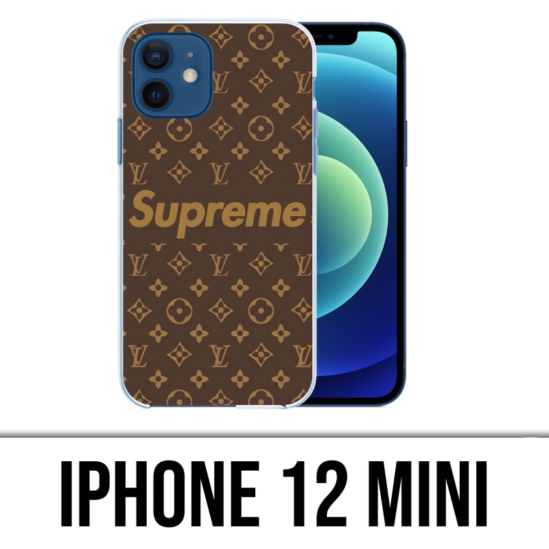 Classic Black Louis Vuitton X Supreme iPhone 12 Mini Case