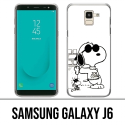 Coque Samsung Galaxy J6 - Snoopy Noir Blanc