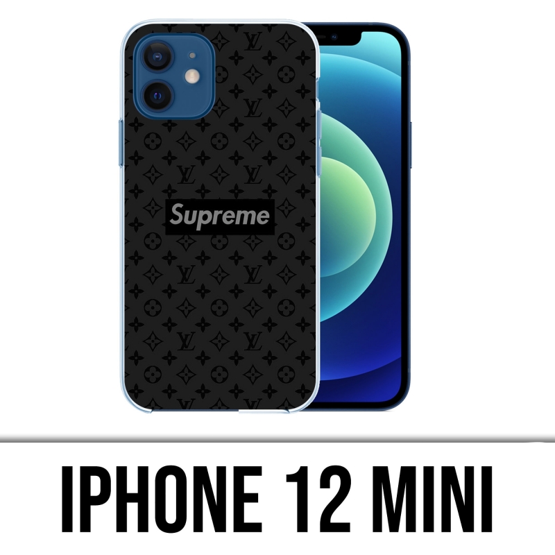 Coque iPhone 12 mini - Supreme Vuitton Black