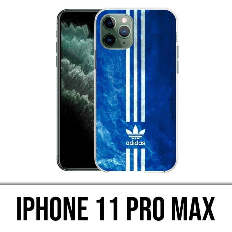 Sociedad cocina Vuelo Funda para iPhone 11 Pro Max - Adidas Blue Stripes