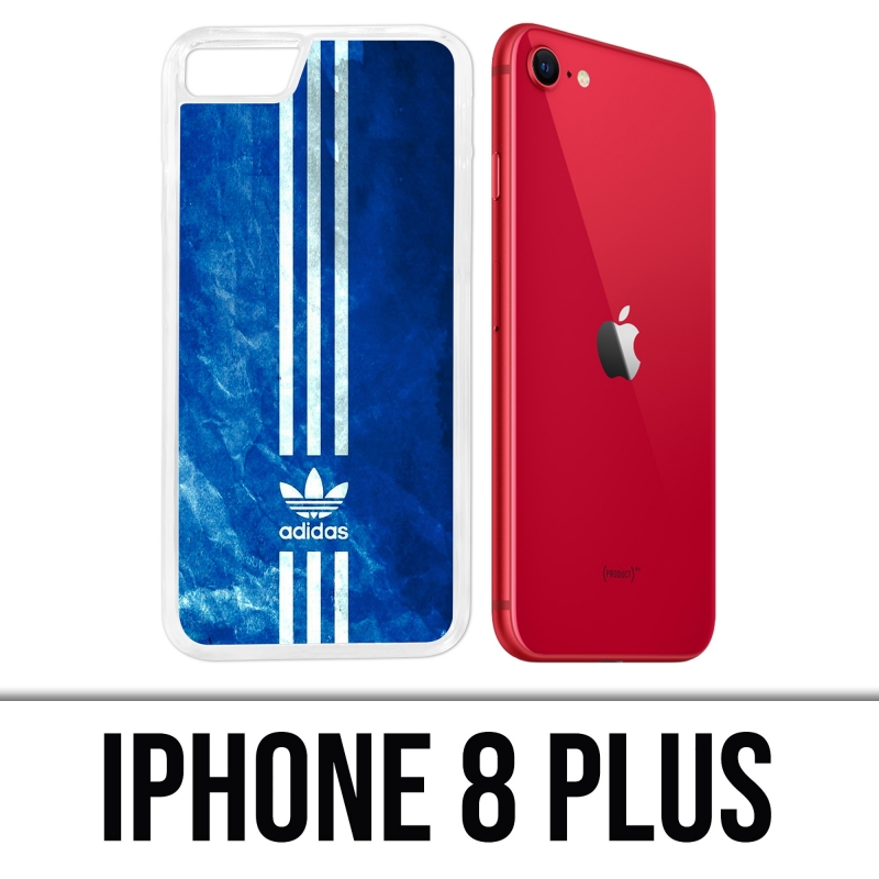 Anónimo dedo índice inteligencia Funda para iPhone 8 Plus - Adidas Blue Stripes