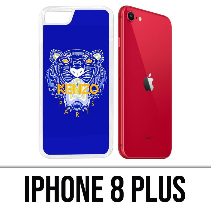 Coque iPhone 8 Plus - Kenzo Tigre Bleu