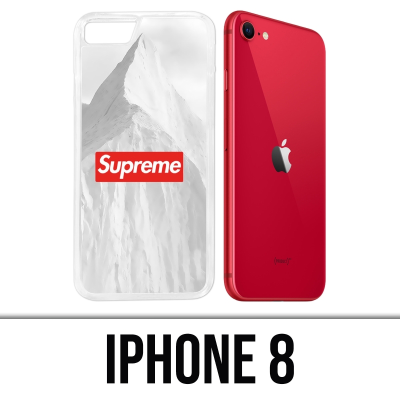 Coque iPhone 8 - Supreme Montagne Blanche