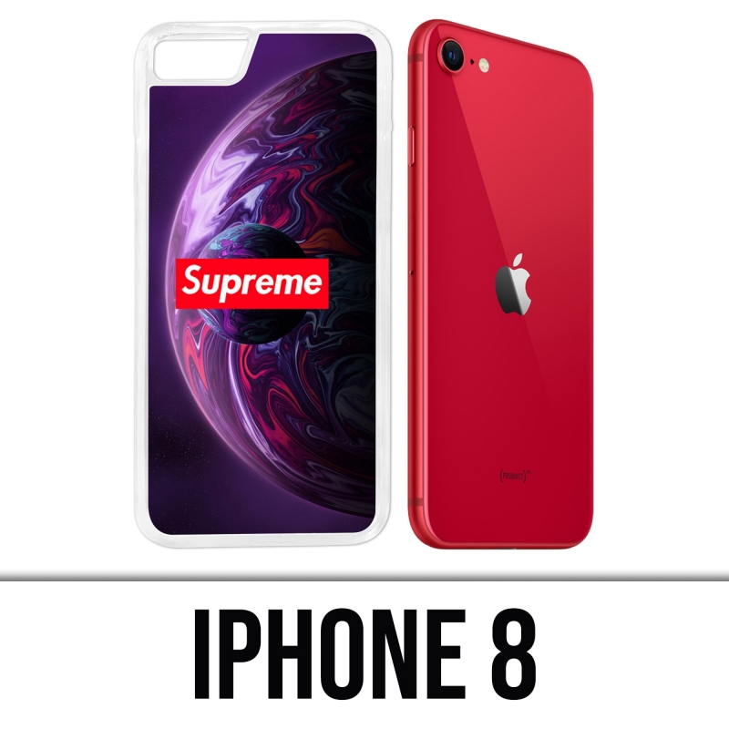 Coque iPhone 8 - Supreme Planete Violet