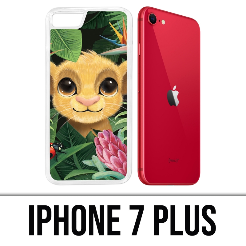 Custodia per iPhone 7 Plus - Disney Simba Baby Leaves