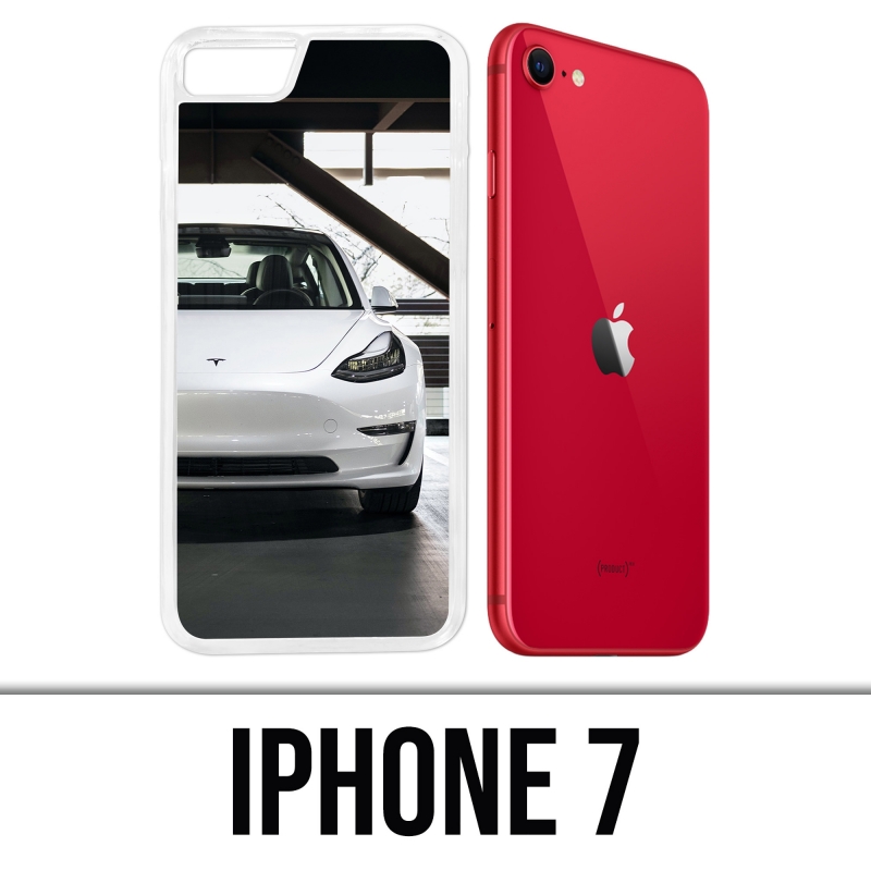 IPhone 7 Case - Tesla Model 3 Weiß