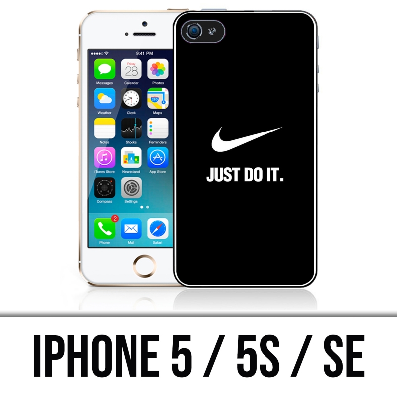Coque iPhone 5, 5S et SE - Nike Just Do It Noir