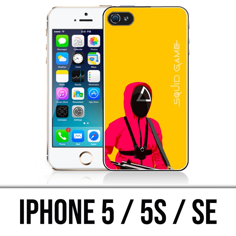 Coque iPhone 5, 5S et SE - Squid Game Soldat Cartoon