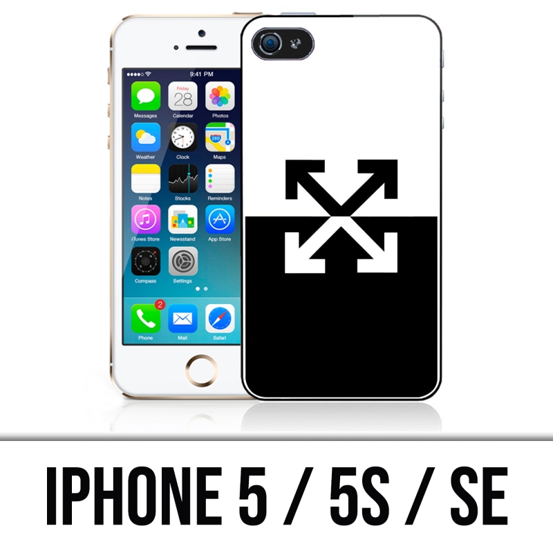 Custodia per iPhone 5, 5S e SE - Logo bianco sporco