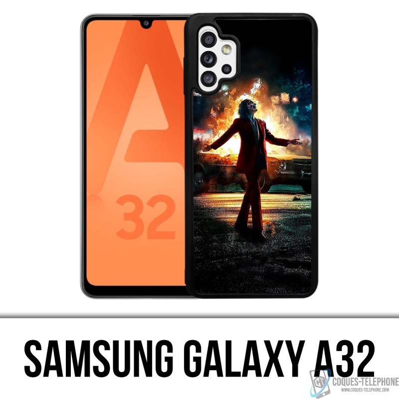 Custodia per Samsung Galaxy A32 - Joker Batman in fiamme