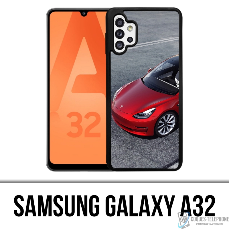 Coque Samsung Galaxy A32 - Tesla Model 3 Rouge