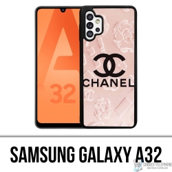 Custodia Samsung Galaxy A32 - Sfondo rosa Chanel