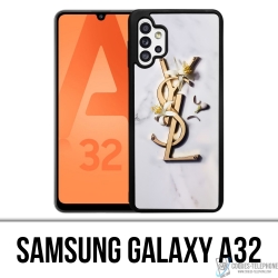 Coque Samsung Galaxy A32 - YSL Yves Saint Laurent Marbre Fleurs