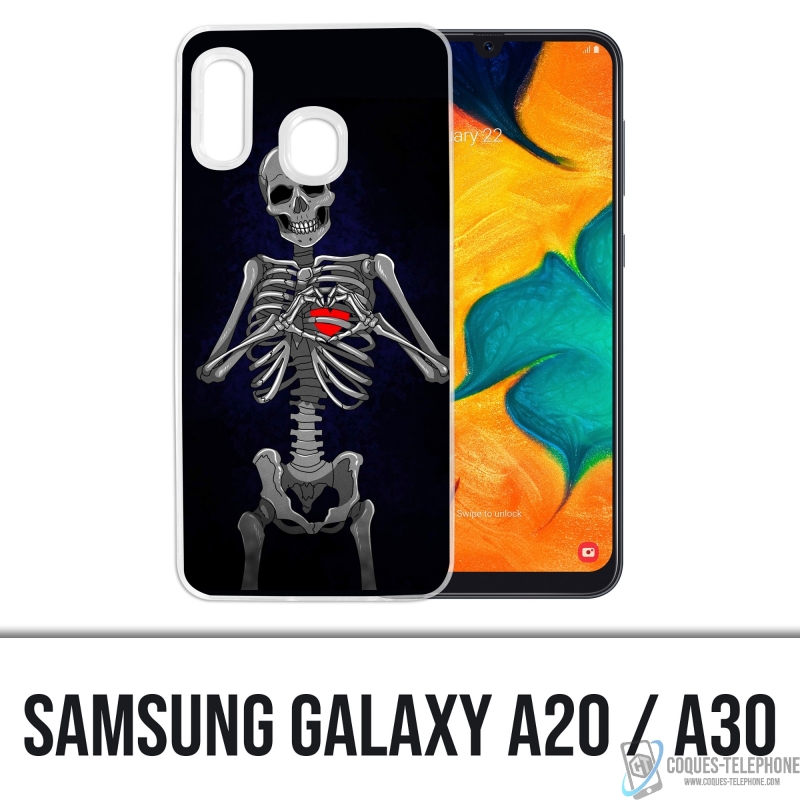 Coque Samsung Galaxy A20 - Coeur Squelette