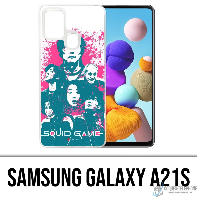 Coque Samsung Galaxy A21s - Squid Game Personnages Splash