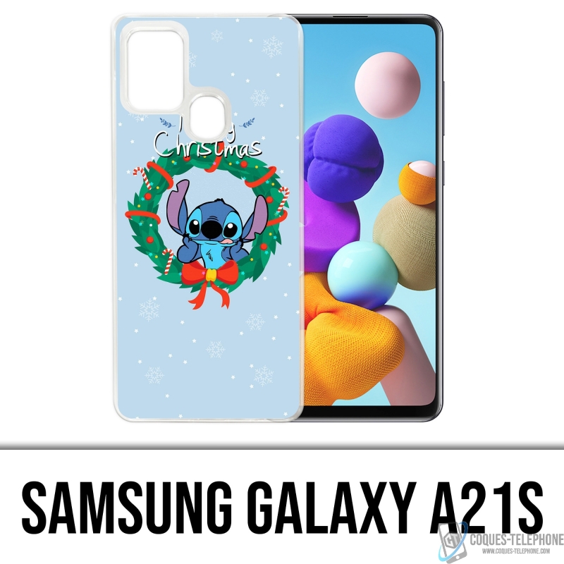 Custodia Samsung Galaxy A21s - Stitch Merry Christmas