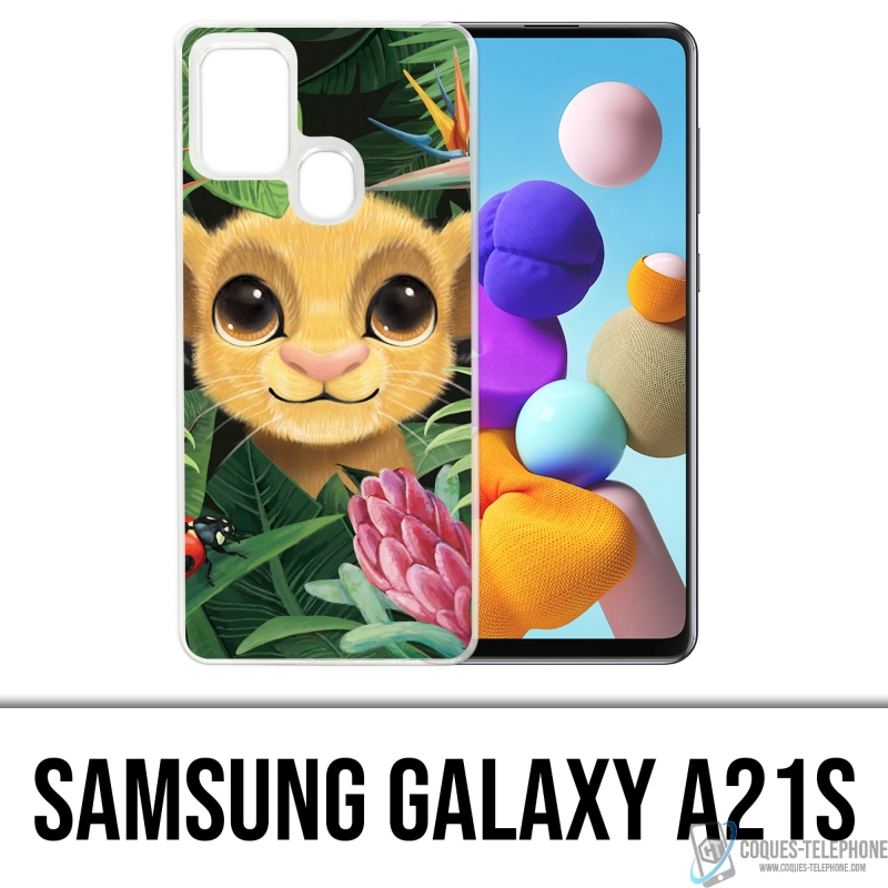 Custodia Samsung Galaxy A21s - Disney Simba Baby Leaves