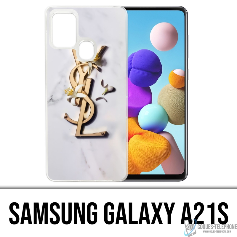 Coque Samsung Galaxy A21s - YSL Yves Saint Laurent Marbre Fleurs