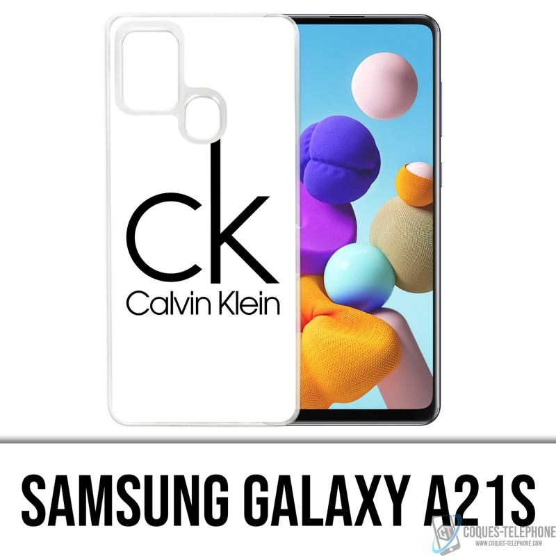 Custodia Samsung Galaxy A21s - Logo Calvin Klein Bianco