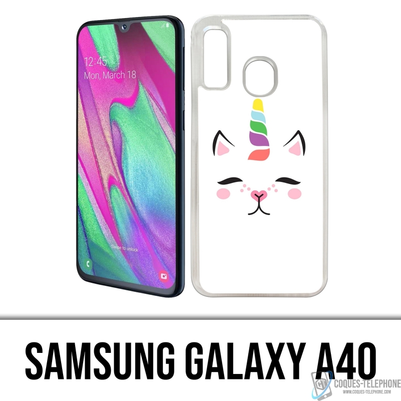 Coque Samsung Galaxy A40 - Gato Unicornio