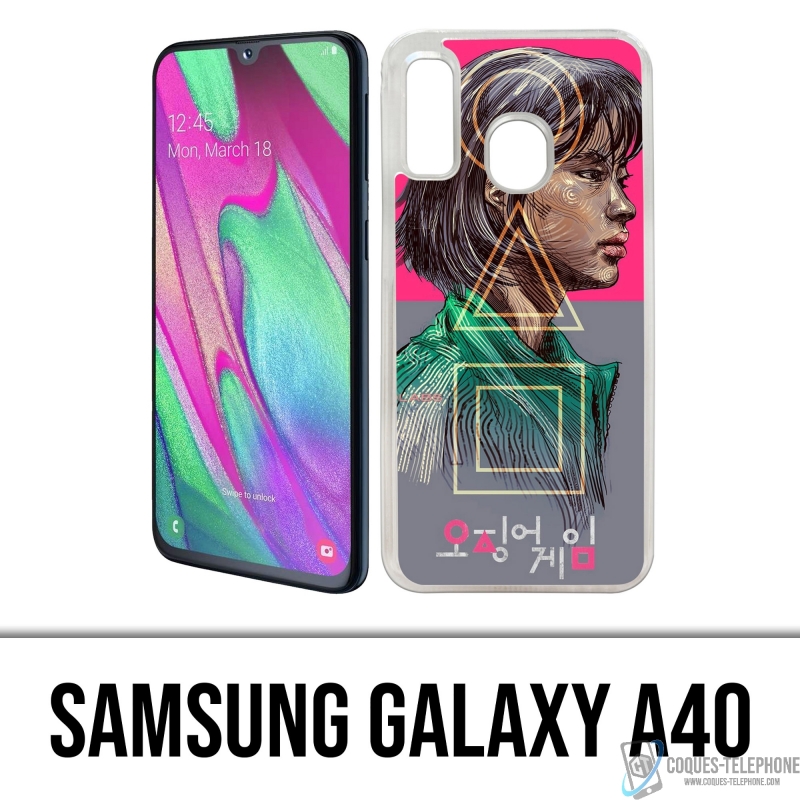 Custodia Samsung Galaxy A40 - Ragazza gioco calamari Fanart