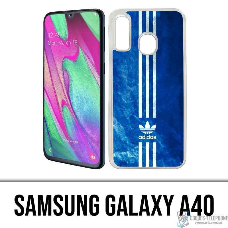 Custodia per Samsung Galaxy A40 - Adidas strisce blu