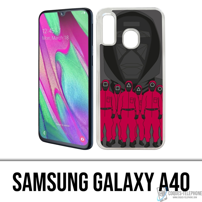 Funda Samsung Galaxy A40 - Agente de dibujos animados de Squid Game