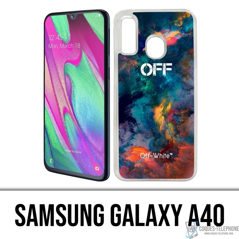 Custodia per Samsung Galaxy A40 - Nuvola di colore bianco sporco