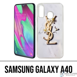 Cover Samsung Galaxy A40 - YSL Yves Saint Laurent Marble Flowers