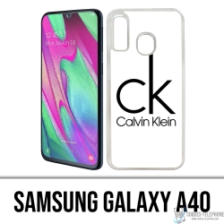 Custodia Samsung Galaxy A40 - Logo Calvin Klein Bianco