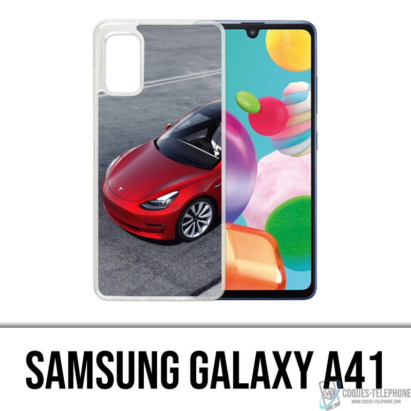 Funda Samsung Galaxy A41 - Tesla Model 3 Roja