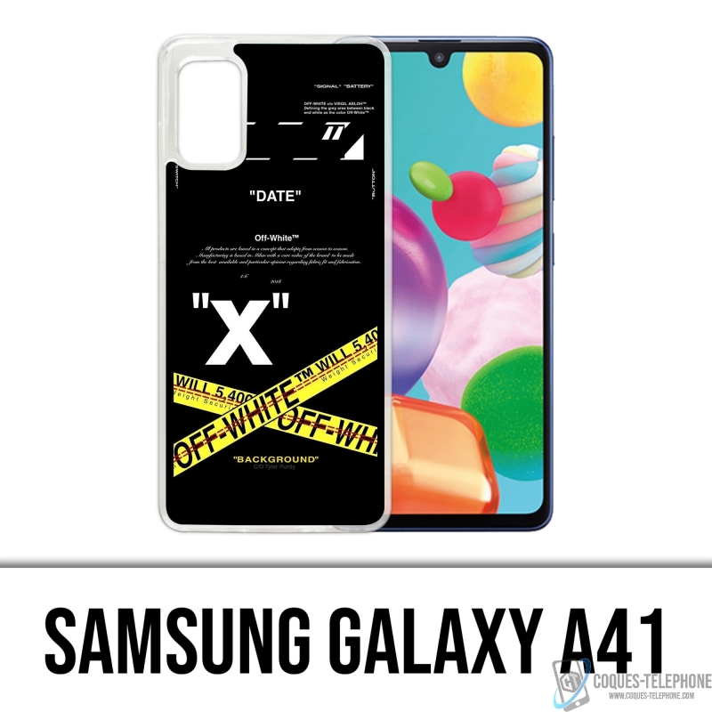 Samsung Galaxy A41 Case - Off White Crossed Lines