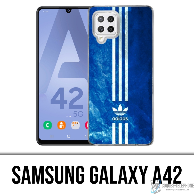 Custodia per Samsung Galaxy A42 - Adidas strisce blu