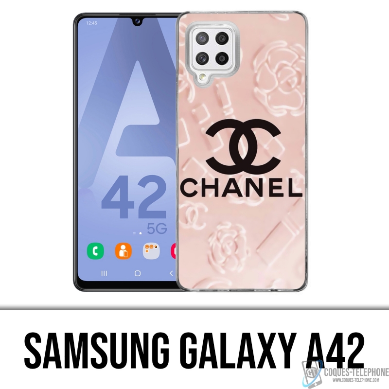 Funda Samsung Galaxy A42 - Fondo Rosa Chanel